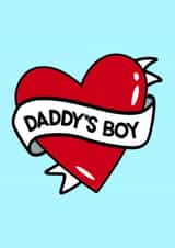 'Daddy's Boy' Tattoo Heart, Birthday Card created by Fighty Pants