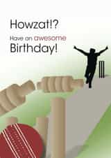 Cricket Birthday Howzat Card created by Jackie Ponwaye Design