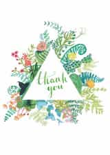 Geometric botanical watercolour thank you card created by @hobbbins