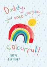 Daddy colourful cute rainbow Birthday card created by Dawn Quigg Illustration