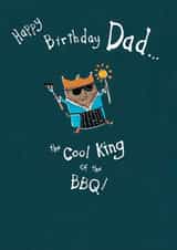 Dad king of the BBQ Birthday Card created by Dawn Quigg Illustration