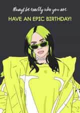 Billie Eilish Birthday Card Inspiration created by Evie Garnett Designs