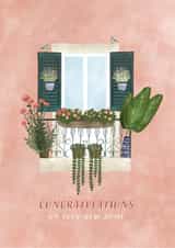 Beautiful Balcony New Home Card created by Geraldine B Illustration