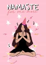 Namaste funny yoga celebration card created by Ginger Peach Design