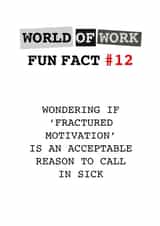 World of Work Fun Fact #12 created by Tilly From The Tuck Shop