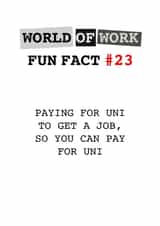 World of Work Fun Fact #23 card created by Tilly From The Tuck Shop