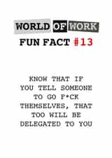 World of Work Fun Fact #13 created by Tilly From The Tuck Shop