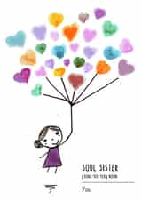 Soul sister card for your bestie created by artbynoo