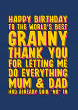 Funny Birthday Card for Granny created by Blind Faith