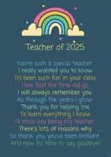 Teacher of 2025,Best Teacher, Class teacher, Teacher, School, End of year created by Lovelier