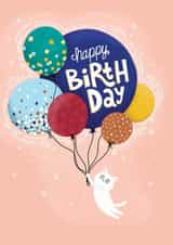 Birthday Balloons Cat created by Fox Card Co