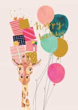 Cute Birthday Card - Giraffe - Presents created by Louise Tiler