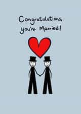 Congratulations you’re married - LGBTQ Wedding - Stickman card created by RaeCreates2021