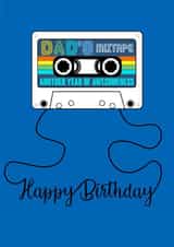 Happy birthday Dad Retro cassette tape mixtape created by Claire Beetham-Davies