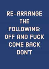 Leaving re-arrange the words card created by OllieOllieOllie