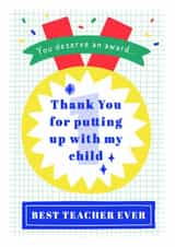 Thank You Teacher Funny Award Card created by Creative Joy