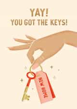 Cute New Home Card - New House Keys - Yay! You Got The Keys! created by Studio Mads