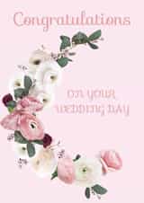 Classic Floral Wedding Day Card - Congratulations on your big day created by Party Piece Designs