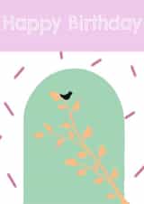 Bird on a branch Birthday Card created by Round the Corner