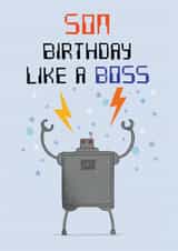 Birthday like a boss, Son robot design created by Pencilface