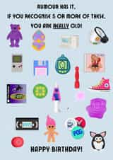 90s baby nostalgia 30th birthday card created by BeauPrintBoutique