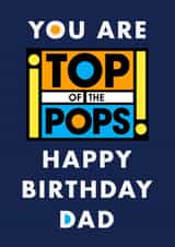 Top of the pops dad birthday card created by The Girl Next Draw Cards