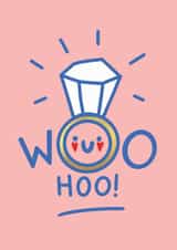 Cute congratualtions card- WooHoo! Engagement Card created by NICHOLA COWDERY ILLUSTRATIONS