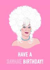 Lily Savage drag Queen birthday card created by Adam Regester