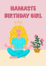 Fun Birthday Card - For Her - Namaste created by Irina Detkina