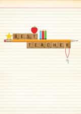 Best teacher card created by The Little Paper Company