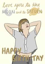 Moon and Saturn Taylor Swift Birthday Card created by Ria Wood