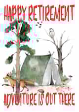 Adventure is out there, retirement card created by CardandFast