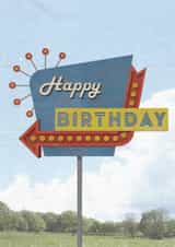 Motel Sign Birthday Card created by Chase.Illustration