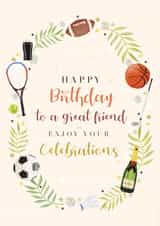 Sporty/alcohol birthday card  created by Samantha Hart