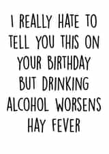 cheeky hay fever birthday card created by metoyou
