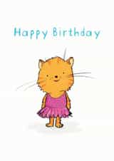 Happy Birthday ballerina cat created by Chloe illustrates