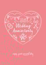 Pretty Coral Anniversary Card - 35 Years - 35th Wedding Anniversary Enjoy Your Special Day created by Sharon Armstrong Creative