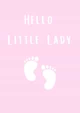 Hello Little Lady - New Baby Girl Card 1002 created by A Bee's Designs