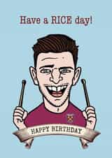 Declan Rice West Ham Birthday Card created by Gibbo The Doodler