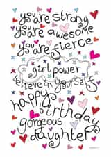 Happy Birthday Gorgeous Daughter - Girl Power! created by Love and Happy Stuff