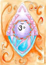 Art Print Card - Crown Chakra, Thousand Petal Lotus, Spiritual, Yoga created by Rachel O Designs