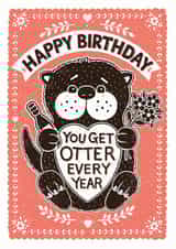 Funny Otter Birthday Card created by Alexandra Snowdon