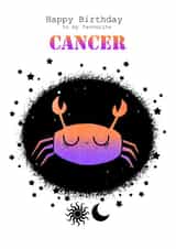 Cancer - Zodiac birthday card created by Sugar Violet Illustration