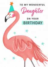 Cute Birthday Card - For Daughter - Flamingo created by Dalia Clark Design