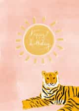 Happy Birthday Tiger Greetings Card created by Cove and May