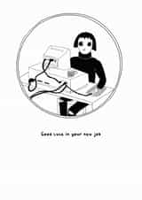 Good luck in your new job, office desk card created by Floki and Rollo