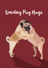 Send some Pug Hug love created by Watership Illustrated