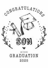 Congratulations Son Graduation Card for university graduation or college created by Hello Fridays Studio