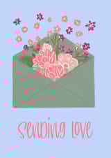 Envelope full of flowers card created by Lily the Print