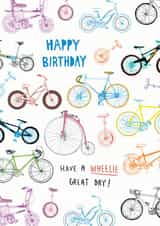 Wheely great day! Birthday bicycle design created by Pencilface